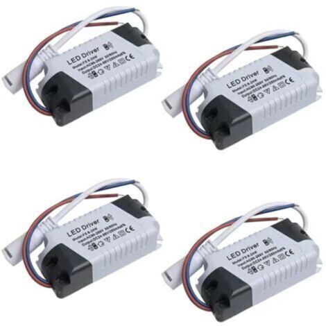 Lot de 4 Drivers LED 24V - Alimentation à intensité variable 8-24W - Transformateur étanche dimmable