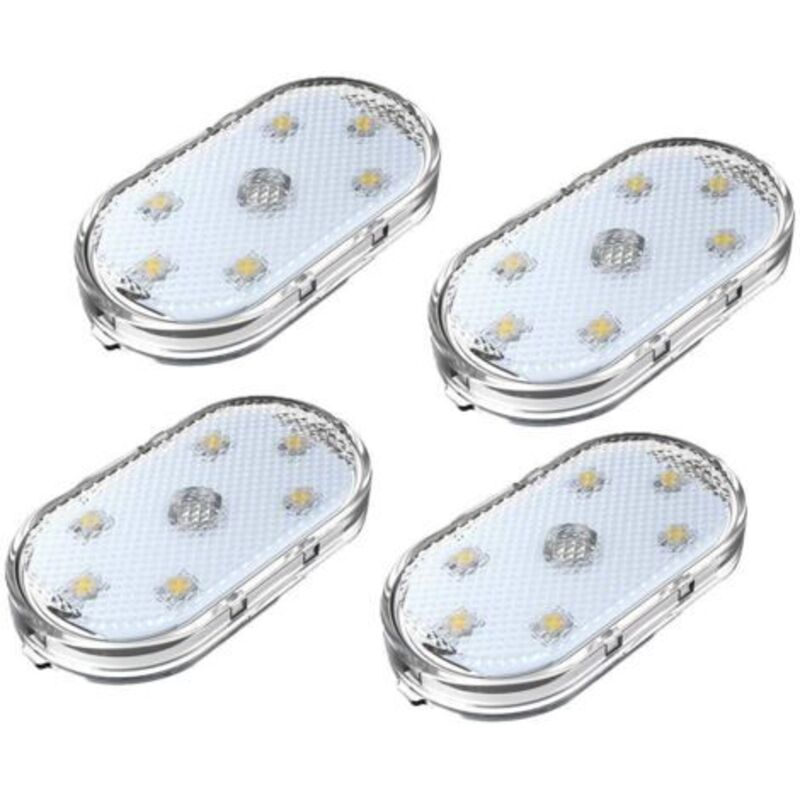 Lot de 4 éclairages d'intérieur LED RVB pour voiture, lumière d'ambiance LED multicolore, éclairage d'ambiance multicolore, rechargeable par USB