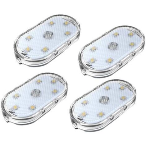 Lot de 4 éclairages d\'intérieur LED RVB pour voiture, lumière d\'ambiance LED multicolore, éclairage d\'ambiance multicolore, rechargeable par USB