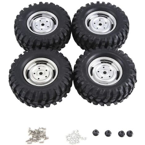 Lot de 4 écrous antivol de jante 96 mm (1,9 pouce) pour voiture RC 1/10, argent.