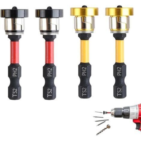 Lot de 4 Embouts PH2 Magnétiques 1/4" pour Placo, Embout Tournevis à Positionnement pour Cloison Sèche pour Visseuse sans Fil Et Perceuse À Main