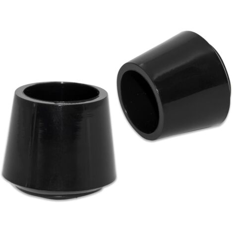 Lot de 4 Embouts Ronds antidérapants en Caoutchouc synthétique pour Pieds de Chaise 16 mm, 1,6 cm de diamètre, Noir