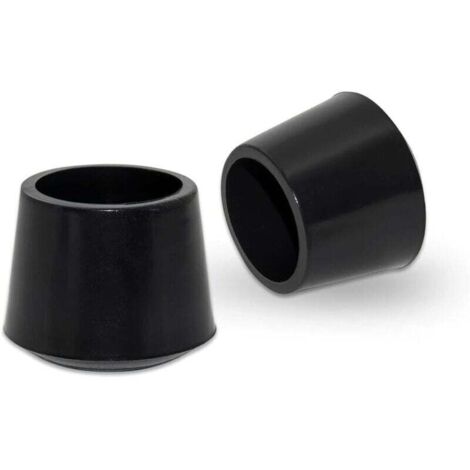 Lot de 4 Embouts Ronds antidérapants en Caoutchouc synthétique pour Pieds de Chaise 30 mm, 3,0 cm de diamètre, Noir