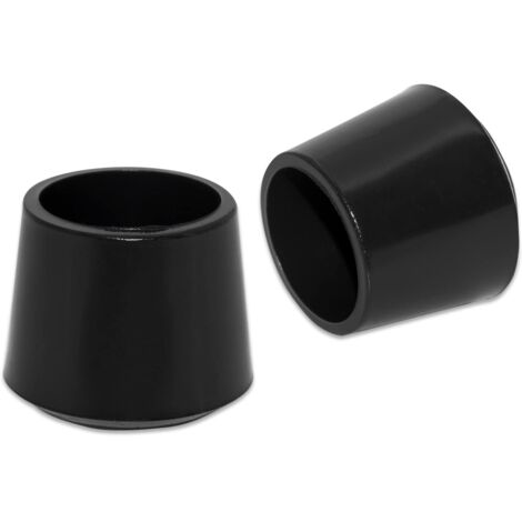 Lot de 4 Embouts Ronds en Caoutchouc synthétique antidérapant pour Pieds de Meubles 25 mm, 2,5 cm de diamètre, Noir