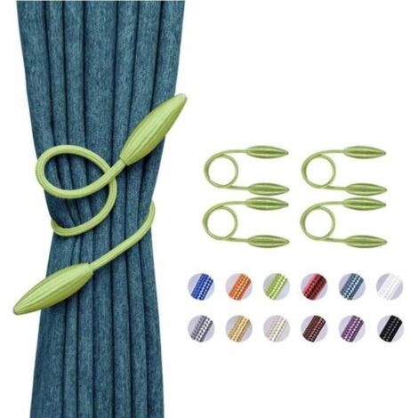 Lot de 4 embrasses de rideaux torsades cratives dcoratives de style europen pour fentre de maison et de bureau Vert