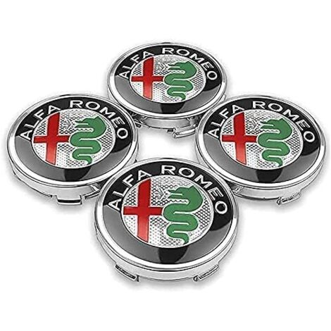 Lot de 4 enjoliveurs centraux de 60 mm pour Alfa Romeo Giulietta Spider GT Giulia Mito 147/156/159/166 Stelvio, accessoires de style avec logo de la voiture