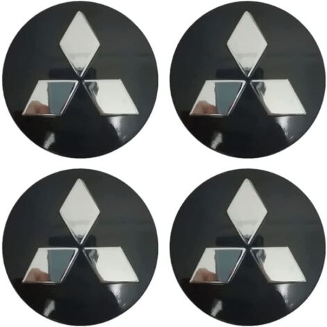 Lot de 4 enjoliveurs centraux de roue compatibles Mitsubishi, 60 mm