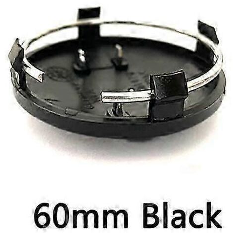 Lot de 4 enjoliveurs de roue de voiture gris et noir, 135 mm, 69 mm, 68 mm, 61 mm et 60 mm, avec logo et badge anti-poussière. Accessoires auto. Noir 60 mm 4B0601170