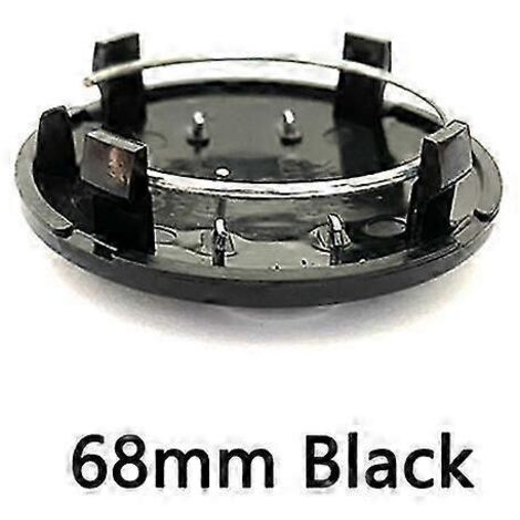 Lot de 4 enjoliveurs de roue de voiture gris et noir, 135 mm, 69 mm, 68 mm, 61 mm et 60 mm, avec logo et badge anti-poussière. Accessoires auto. Noir 68 mm 8D0601170