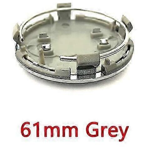 Lot de 4 enjoliveurs de roue de voiture gris et noir, 135 mm, 69 mm, 68 mm, 61 mm et 60 mm, avec logo et badge anti-poussière. Accessoires auto. Référence : 4M0601170.