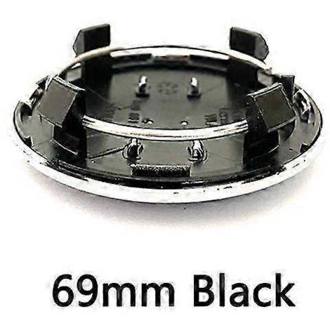 Lot de 4 enjoliveurs de roue de voiture gris et noir, 135 mm, 69 mm, 68 mm, 61 mm et 60 mm, avec logo et emblème. Accessoires auto. Noir 69 - 4B0601170A