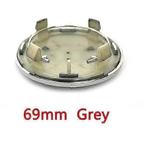 Lot de 4 enjoliveurs de roue gris et noir (135 mm, 69 mm, 68 mm, 61 mm, 60 mm) avec logo et emblème, accessoires auto. Référence : 4B0601170A.