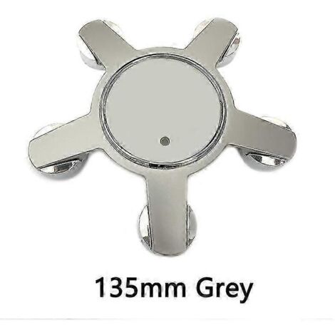 Lot de 4 enjoliveurs de roue gris et noirs (135 mm, 69 mm, 68 mm, 61 mm et 60 mm) avec logo et emblème, accessoires auto. Référence : 135-4F0601165N