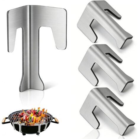 Lot de 4 Entretoises Universelles en Acier Inoxydable pour Barbecue Sphérique, Brasero ou Tonneau à Feu – Réglables et Résistantes à la Chaleur