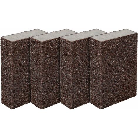 Lot de 4 éponges/Blocs de ponçage pour Surfaces humides et sèches, Grossier (Grade 80 à 100) ponçage