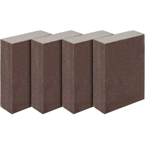 Lot de 4 éponges/Blocs de ponçage pour Surfaces humides et sèches, superfin (Grade 320 à 400) ponçage