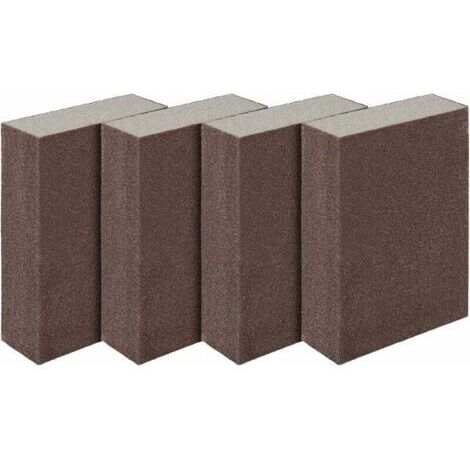 Lot de 4 éponges/Blocs de ponçage pour Surfaces humides et sèches, superfin (Grade 320 à 400) ponçage