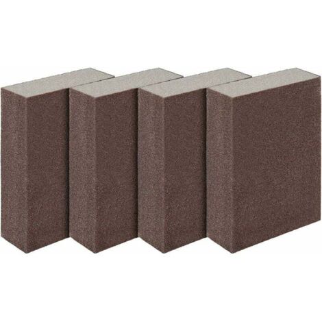 Lot de 4 éponges/Blocs de ponçage pour Surfaces humides et sèches, superfin (Grade 320 à 400) ponçage