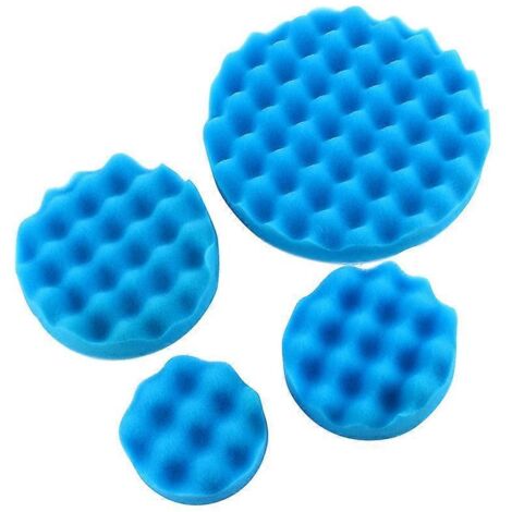Lot de 4 éponges de polissage auto 7 pouces, tampons en mousse pour lustrage et cirage, kit de polisseuse voiture.