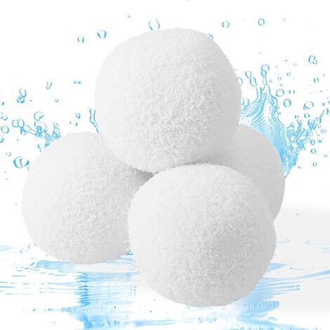 Lot de 4 éponges flottantes efficaces pour spas et piscines, absorbant les impuretés et les huiles Billes filtrantes blanches pour piscine