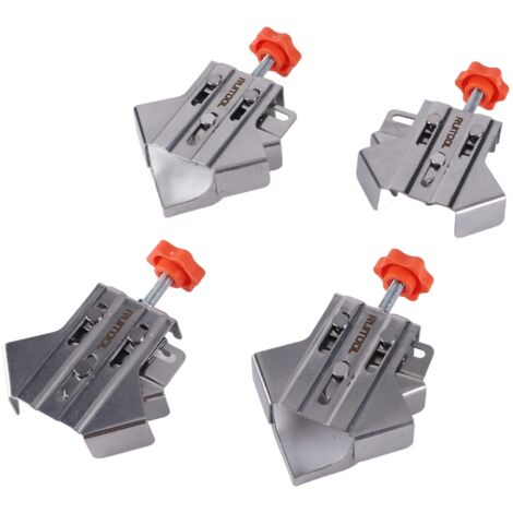 Lot de 4 équerres d'angle en acier inoxydable, réglables à 90°, pour le travail du bois.