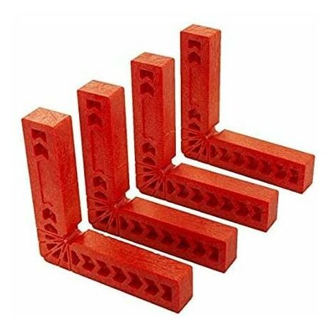 Lot de 4 équerres de positionnement 90 degrés L type pinces à angle droit,outil de travail du bois pour boîte, porte, les cadres photo