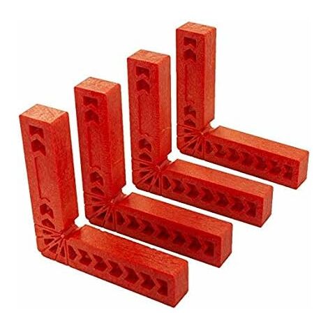 Lot de 4 équerres de positionnement 90 degrés L type pinces à angle droit,outil de travail du bois pour boîte, porte, les cadres photo LITZEE