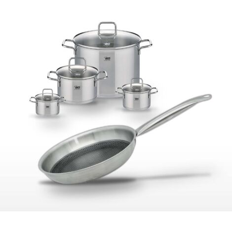 Lot de 4 Faitouts Elo Relief Solution et 1 Poêle 24cm