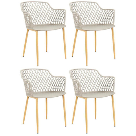 Lot de 4 Fauteuils Design "Malaga" 80cm Taupe