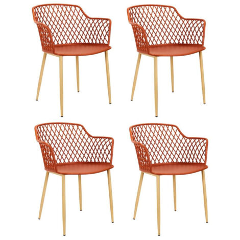 Lot de 4 Fauteuils Design "Malaga" 80cm Terracotta