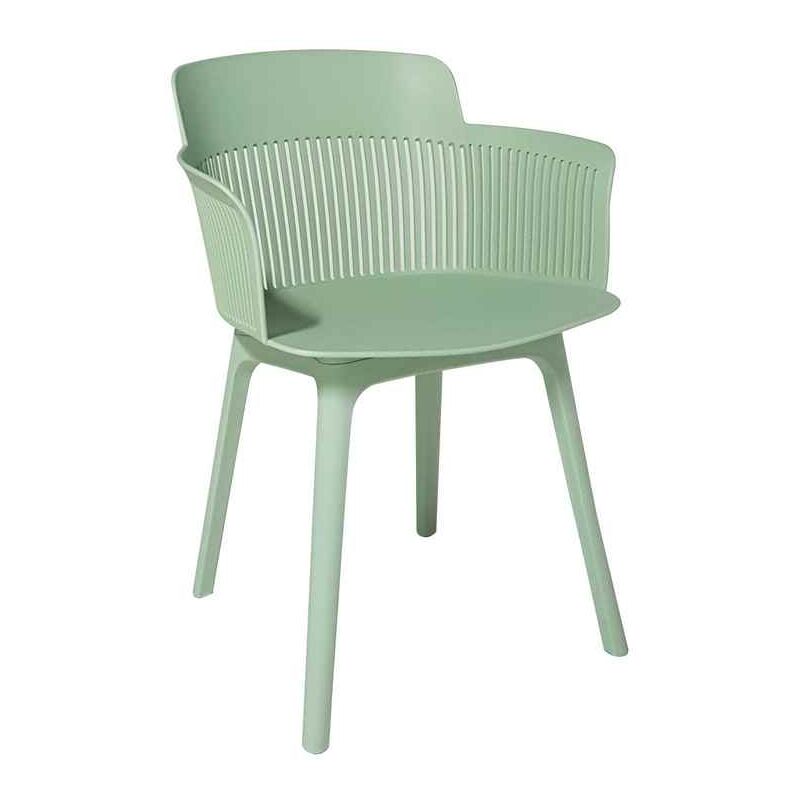 Fashion Commerce - Lot de 2 fauteuils en polypropylène vert avec accoudoirs 59X55X80 - Verde