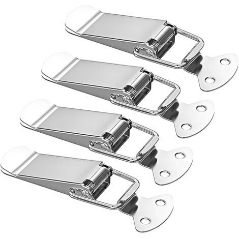 Lot De 4 Fermetures À Bascule En Acier Inoxydable, Serrure À Levier, Serrure Ressort, Fermeture, Armoire, Boîte (4 Pièces) Ressort Levier Fermeture
