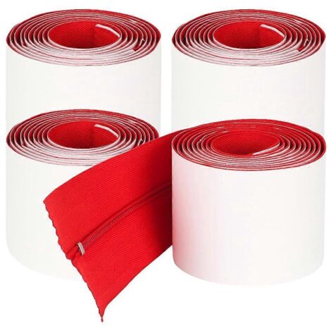 Lot de 4 fermetures éclair anti-poussière robustes pour bâches en plastique, 2,13 m x 7,62 cm