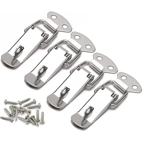 Lot de 4 fermoirs de tension en acier inoxydable, fermoir à levier de 56 mm, loquet à bascule à ressort, clip de serrage, fermeture de boîte, loquet de verrouillage pour boîte à outils