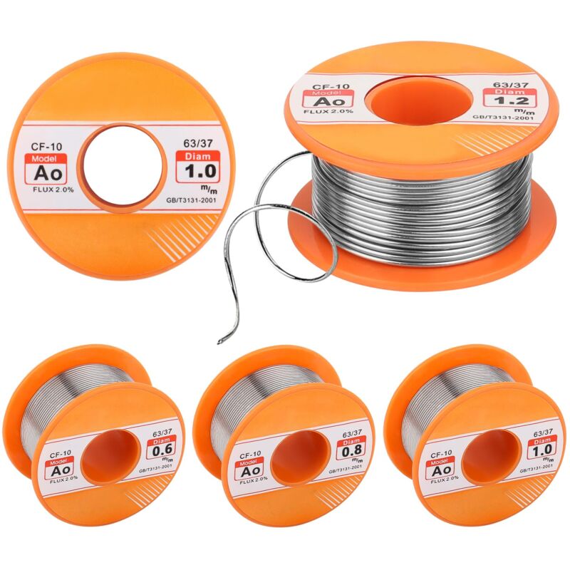 Lot de 4 Fil de Soudure,Étain a Souder,Fil à souder,Soudure Douce,pour réparation de soudage,(0.6/0.8/1/1.2 mm)
