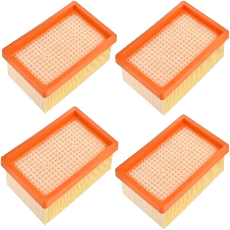 Gabrielle - Lot de 4 Filtre Remplacement pour Aspirateur Kärcher MV4 MV5 MV6, filtres plissés plats pour Kärcher