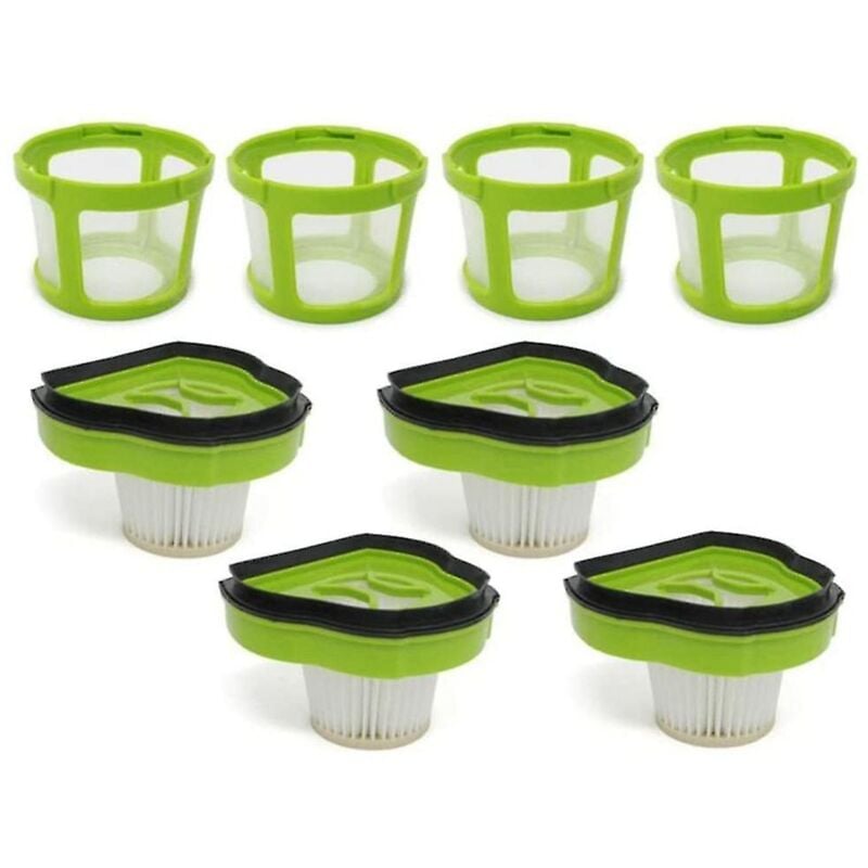 Lot de 4 filtres + 4 cadres de filtre en maille de rechange pour aspirateur à main Pet Hair Eraser