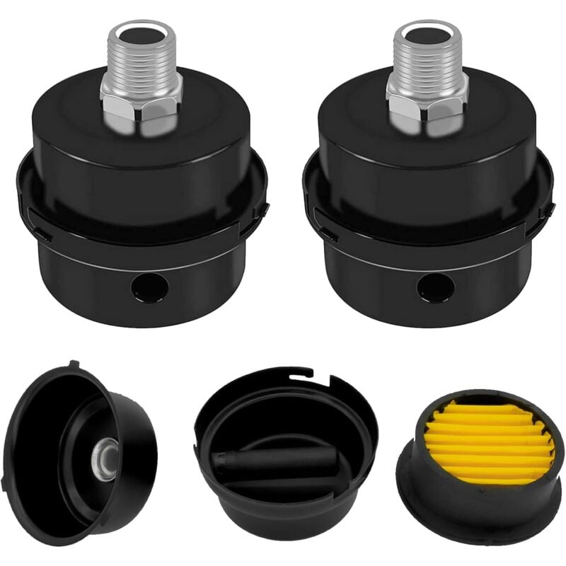 Csparkv - Lot de 4 Filtres à Air pour Compresseur, Filtre à Air pour Compresseur, Filetage 5/8' 20 mm, Filtre D'Admission en Métal, pour Compresseur,