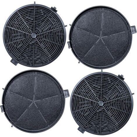 Lot de 4 filtres à charbon actif KF573 compatibles avec Bomann DU 7600, DU 7601, DU 7607, DU 7609, DU 7611, Accessoires de rechange pour hotte aspirante