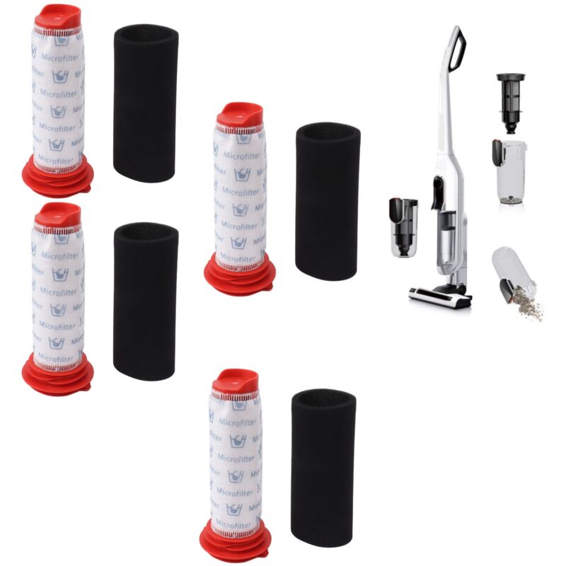 Lot de 4 filtres de rechange pour aspirateur sans fil Bosch 754176 754175 BCH6