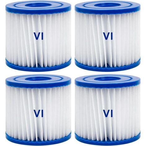Lot de 4 filtres de Type VI pour Spa et, Filtre VI Cartouche pour Bestway Lay-Z-Spa, Filtres de Type VI pour Spa