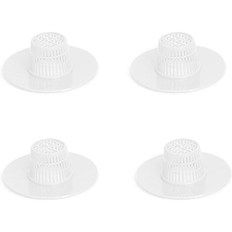 Lot de 4 filtres d'évier blancs en plastique pour salle de bain, cuisine, buanderie