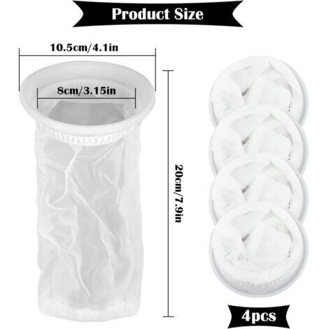 Lot de 4 filtres en nylon pour cuves de collecte d'eau de pluie IBC de 1000 L, filtres en nylon avec raccords pour bouchon de cuve IBC, adaptés aux cuves de collecte d'eau de pluie IBC.