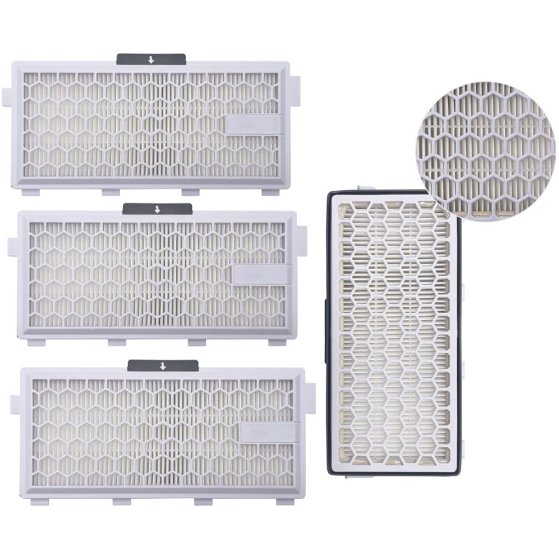 Coocheer - Lot de 4 filtres hepa Airclean Plus 50 pour aspirateur Miele Complete C3 Powerline, S8340 - Air Clean sf-ha 50 pour Complete C2 C3 Compact
