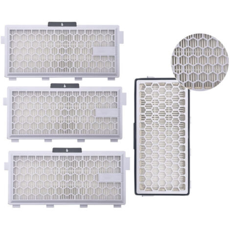 Lot de 4 filtres HEPA Airclean Plus 50 pour aspirateur Miele Complete C3 Powerline, S8340 - Air Clean SF-HA 50 pour Complete C2 C3 Compact C1 C2-2 - Lot de 2 pièces de rechange Supremery