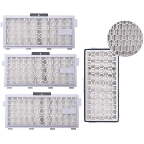 Lot de 4 filtres HEPA Airclean Plus 50 pour aspirateur Miele Complete C3 Powerline, S8340 - Air Clean SF-HA 50 pour Complete C2 C3 Compact C1 C2-2 - Lot de 2 pièces de rechange Supremery