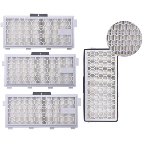 Lot de 4 filtres HEPA Airclean Plus 50 pour aspirateurs Miele Complete C3 Powerline, S8340 – Air Clean SF-HA 50 pour Complete C2, C3, Compact, C1, C2-2 – Lot avec 2 filtres de rechange Supremery
