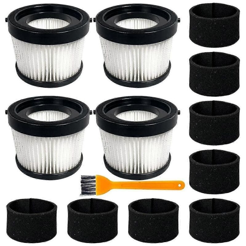 Lot de 4 filtres hepa DCV5011H pour aspirateur à main sans fil DCV501HB, avec 8 filtres à manchon en mousse et 1 brosse
