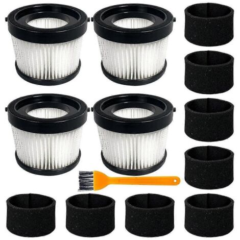 Lot de 4 filtres HEPA DCV5011H pour aspirateur à main sans fil DCV501HB, avec 8 filtres à manchon en mousse et 1 brosse