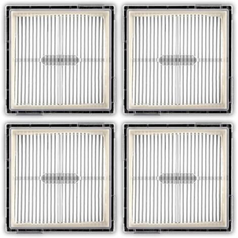 Lot de 4 filtres HEPA de rechange Q10 S5/ Q10 X5 compatibles avec Roborock Q10 S5/ Q10 S5+/ Q10 X5/ Q10 X5+, aspirateur robot, filtre sans sac, kit d'accessoires
